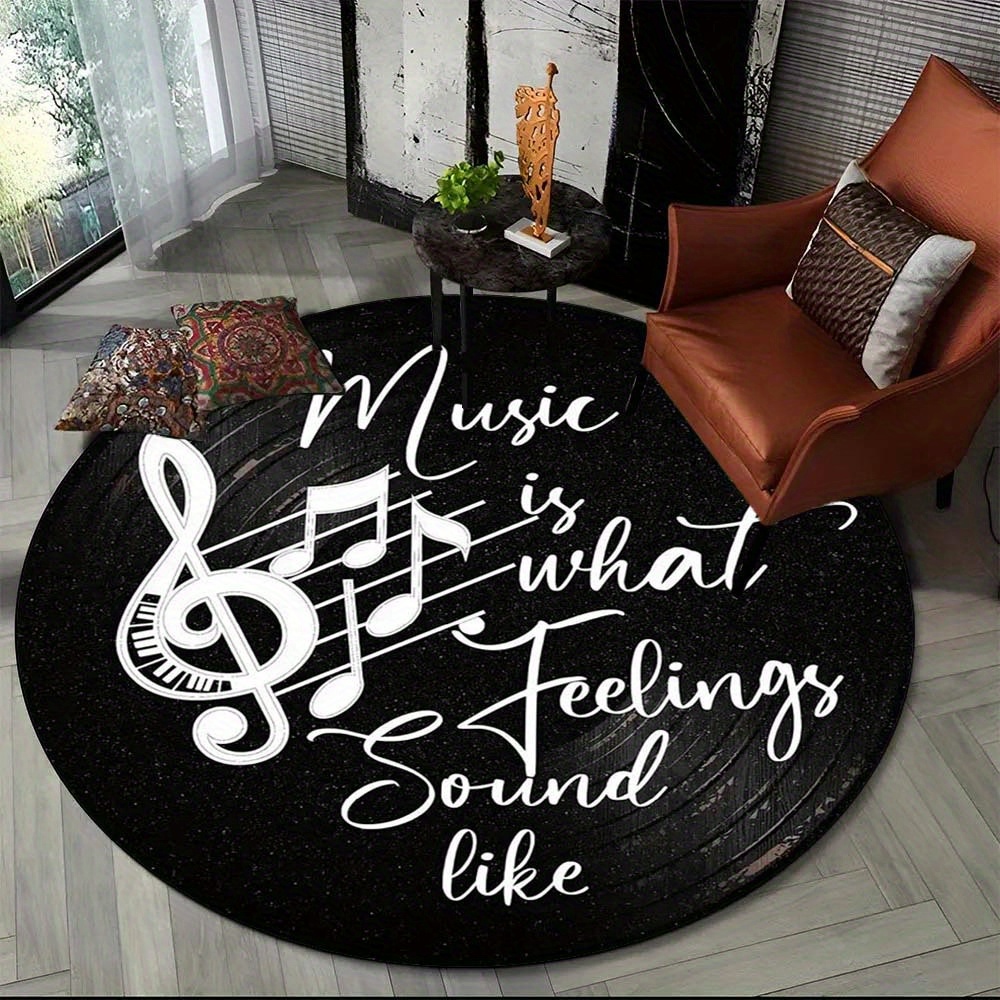 Commercial Kitchen Vinyl - Muziek vinyl record patroon rond tapijt,
