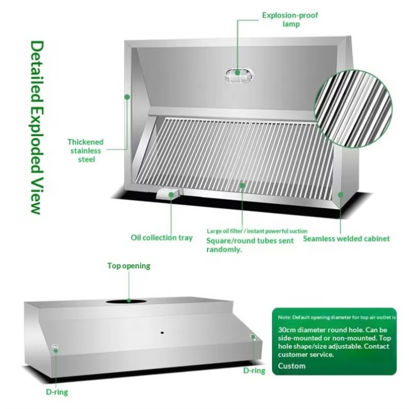 Commerciële aanpasbare wandgem - Commercial Exhaust Hood recensie en prijs
