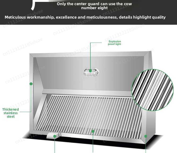 Versterkte RVS afzuigkap, krac - Commercial Exhaust Hood recensie en prijs